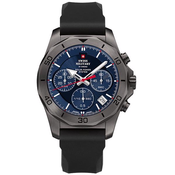 PVD coated stål solor power quartz herre ur fra Swiss Military By Chrono, SMS34072.08